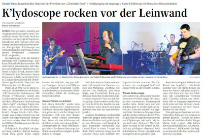 K'lydoscope rocken vor der Leinwand / Schwetzinger Zeitung, 18.03.2019